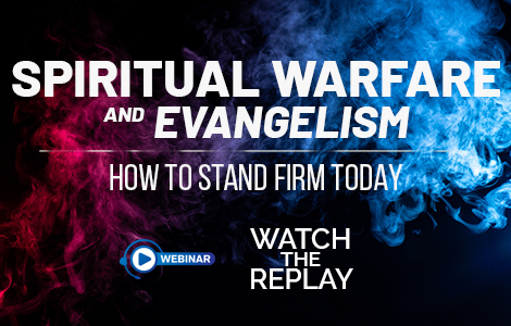 Webinar banner for spiritual warfare and evangelism