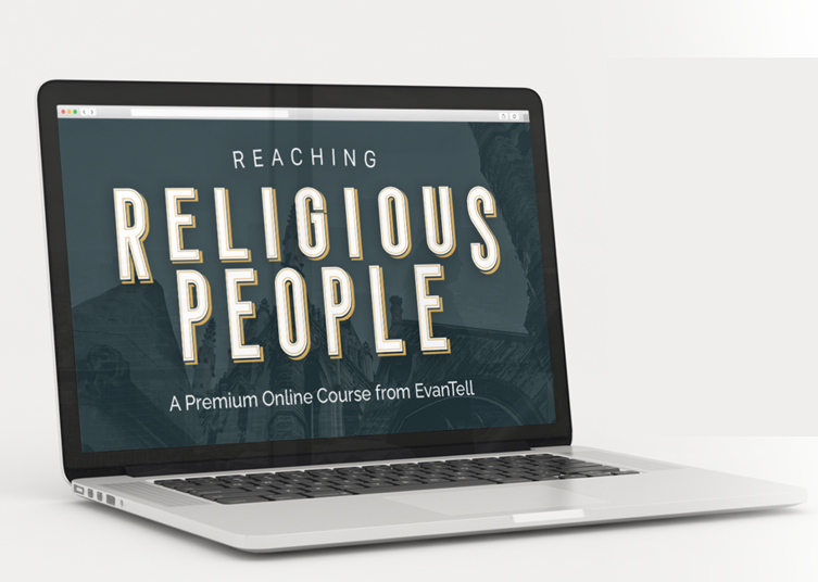 laptop with reaching religious people course title