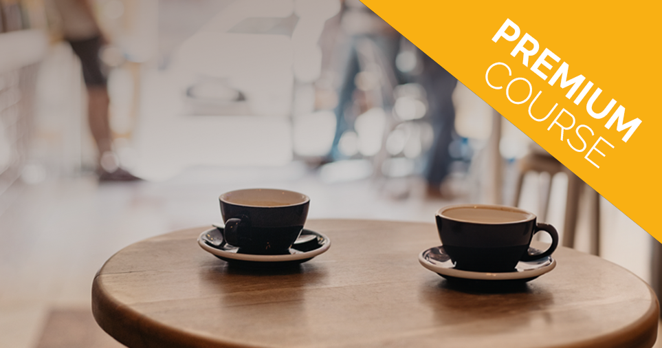 You Can Tell It! online course banner with two coffee mugs on a kitchen table.